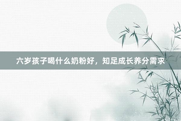 六岁孩子喝什么奶粉好，知足成长养分需求